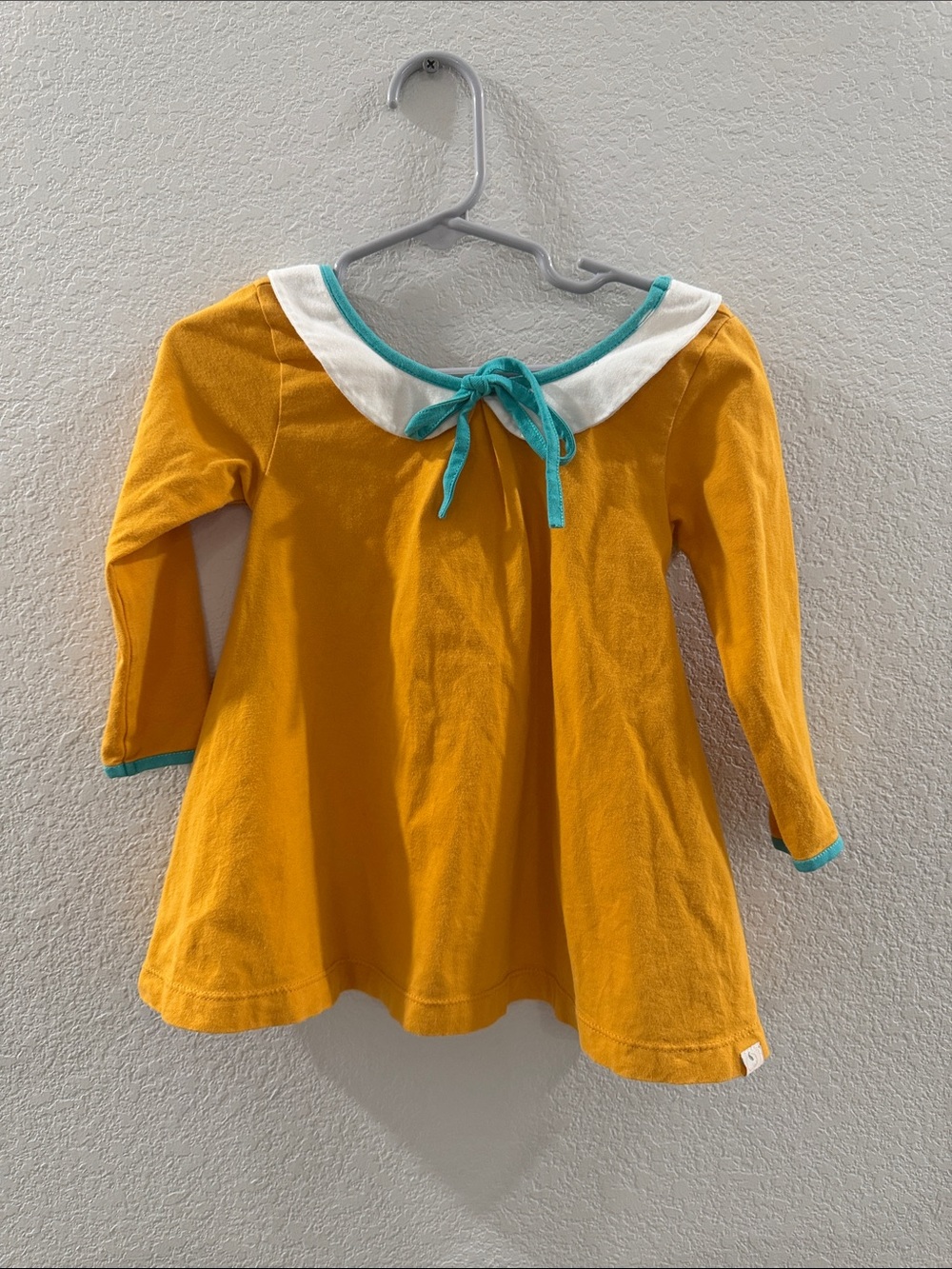 Omi Jo Mustard Collared Tunic/Dress with Tie Front